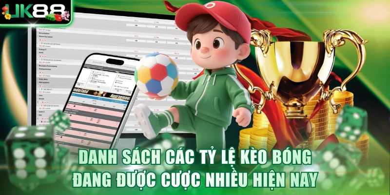 Danh sách các tỷ lệ kèo bóng đang được cược nhiều hiện nay