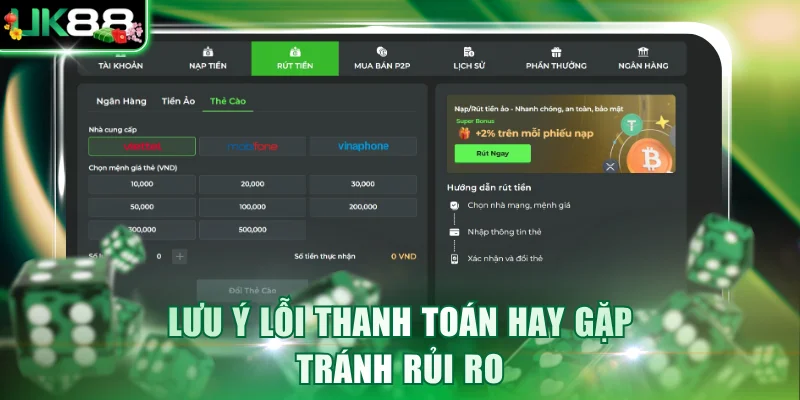 Lưu ý lỗi thanh toán hay gặp tránh rủi ro